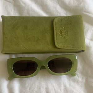 CRAP sunglasses, retro green with case